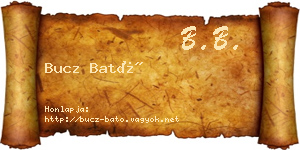 Bucz Bató névjegykártya